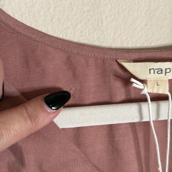NWT Nap Loungewear Cropped Bell Sleeve Blouse Mauve Pink Size Large - Picture 7 of 8
